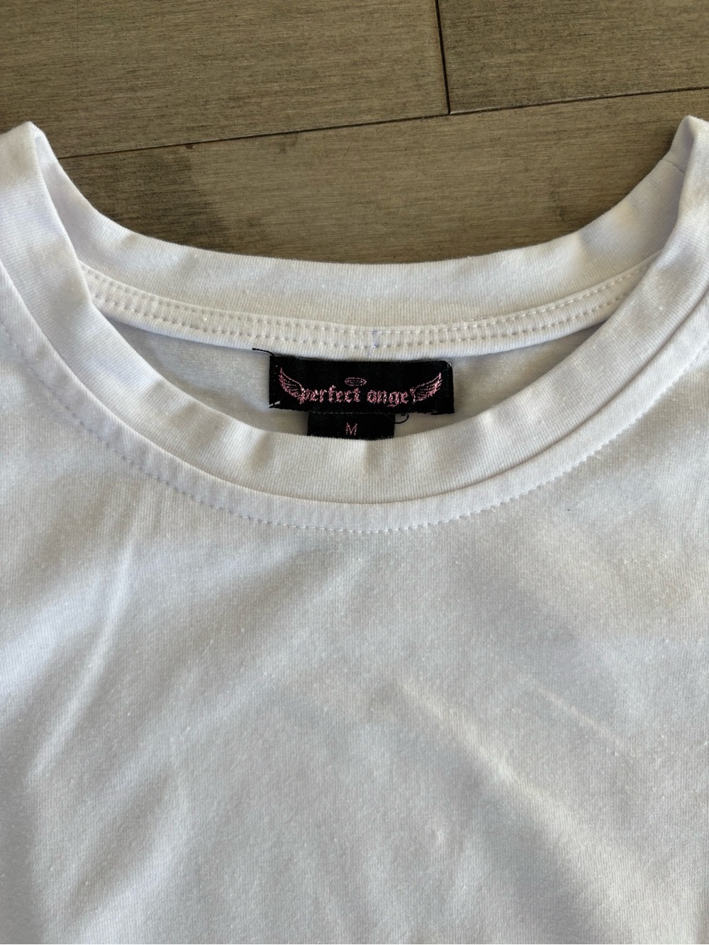Women's White Crewneck Short Sleeve Tee by Perfect Angel - Picture 4 of 8